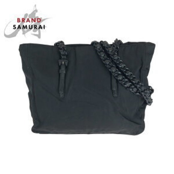 Prada Triangle Nylon Black Shoulder Tessuto Bag Chain - Picture 1 of 9